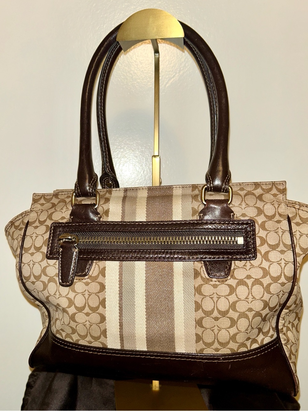 Coach Legacy Signature Stripe Candace Carryall, with COA - Picture 2 of 10